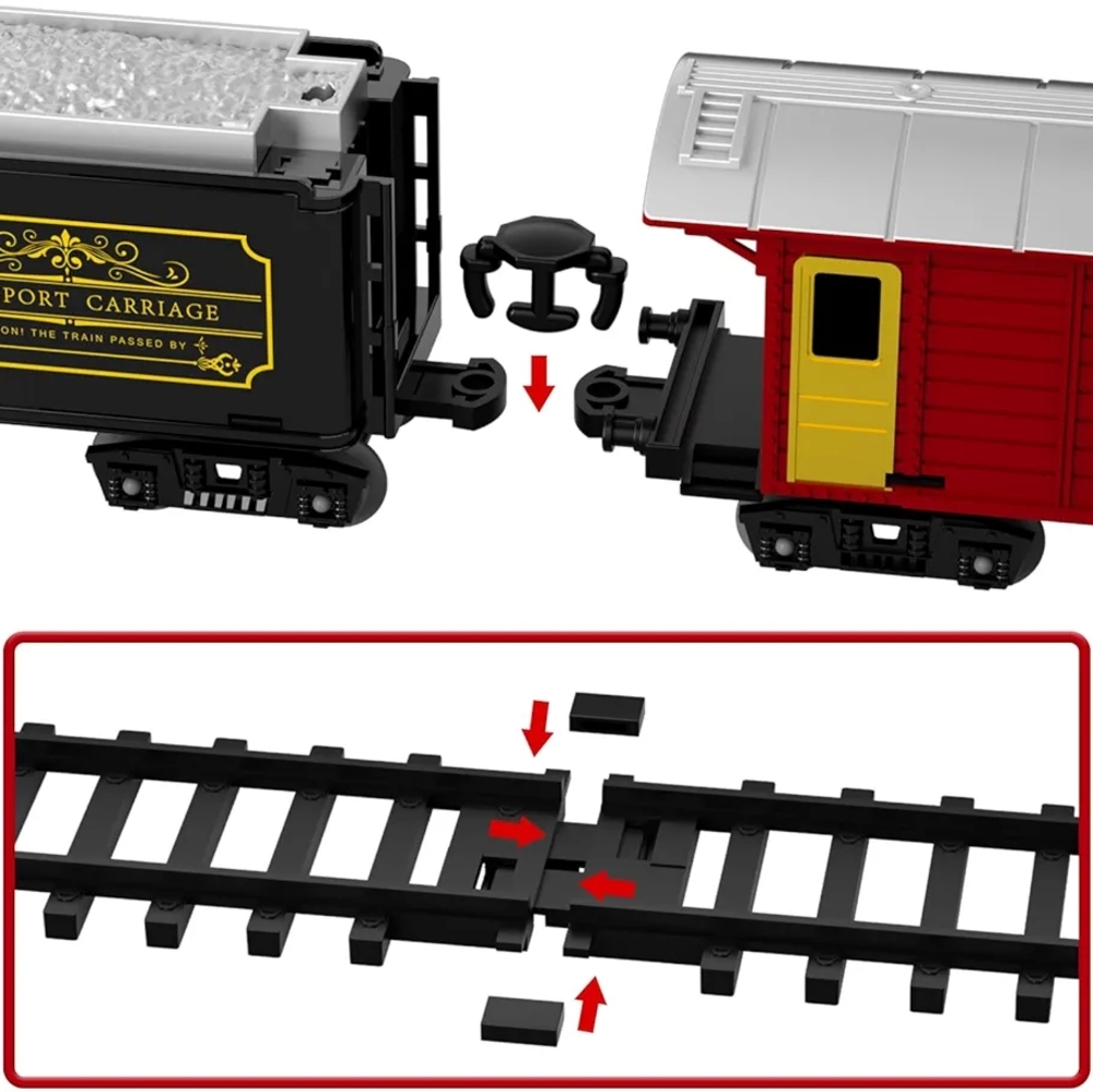 Classic Electric Red and Gold Train Set for Kids - Picture 5 of 8